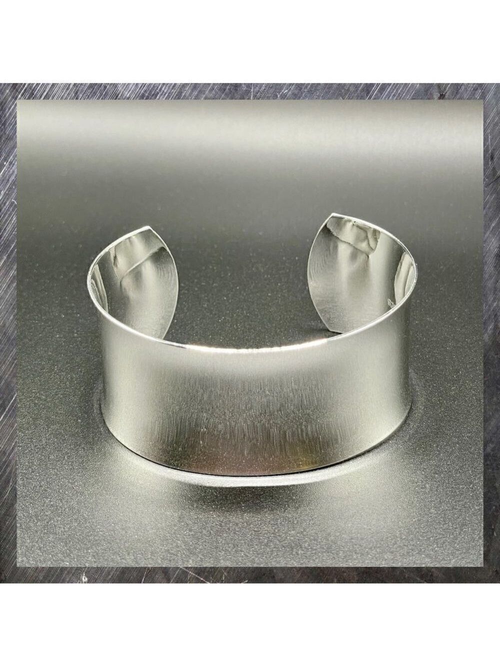 Sterling Silver 925 Wide Cuff Bracelet #1165